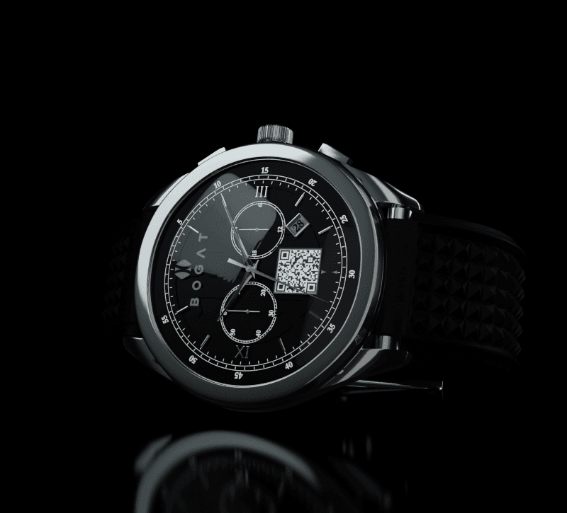 Plutus Reflect reflected on a black surface